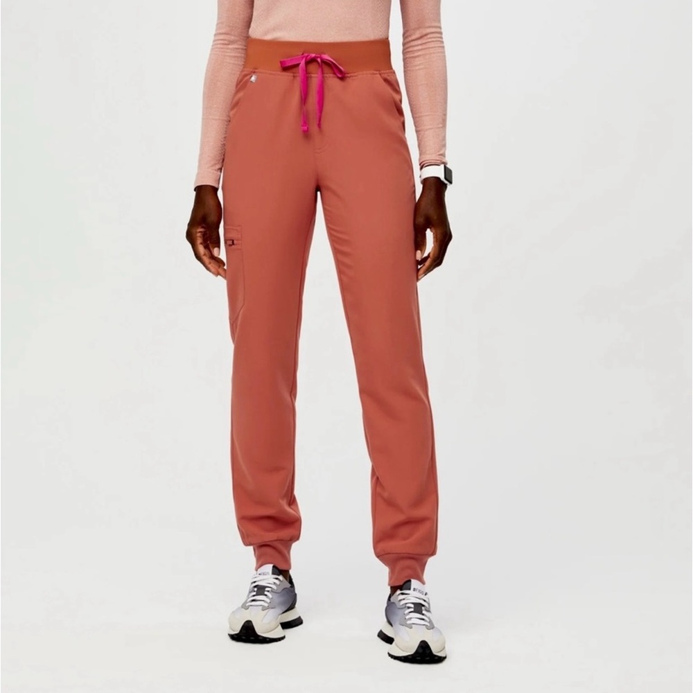 Figs Terracotta High Waist Zamora Joggers